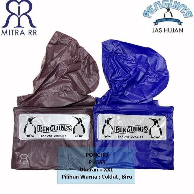 Jas Hujan Poncho P-555 Tebal Batman Penguins Pinguin Pvc Vrt