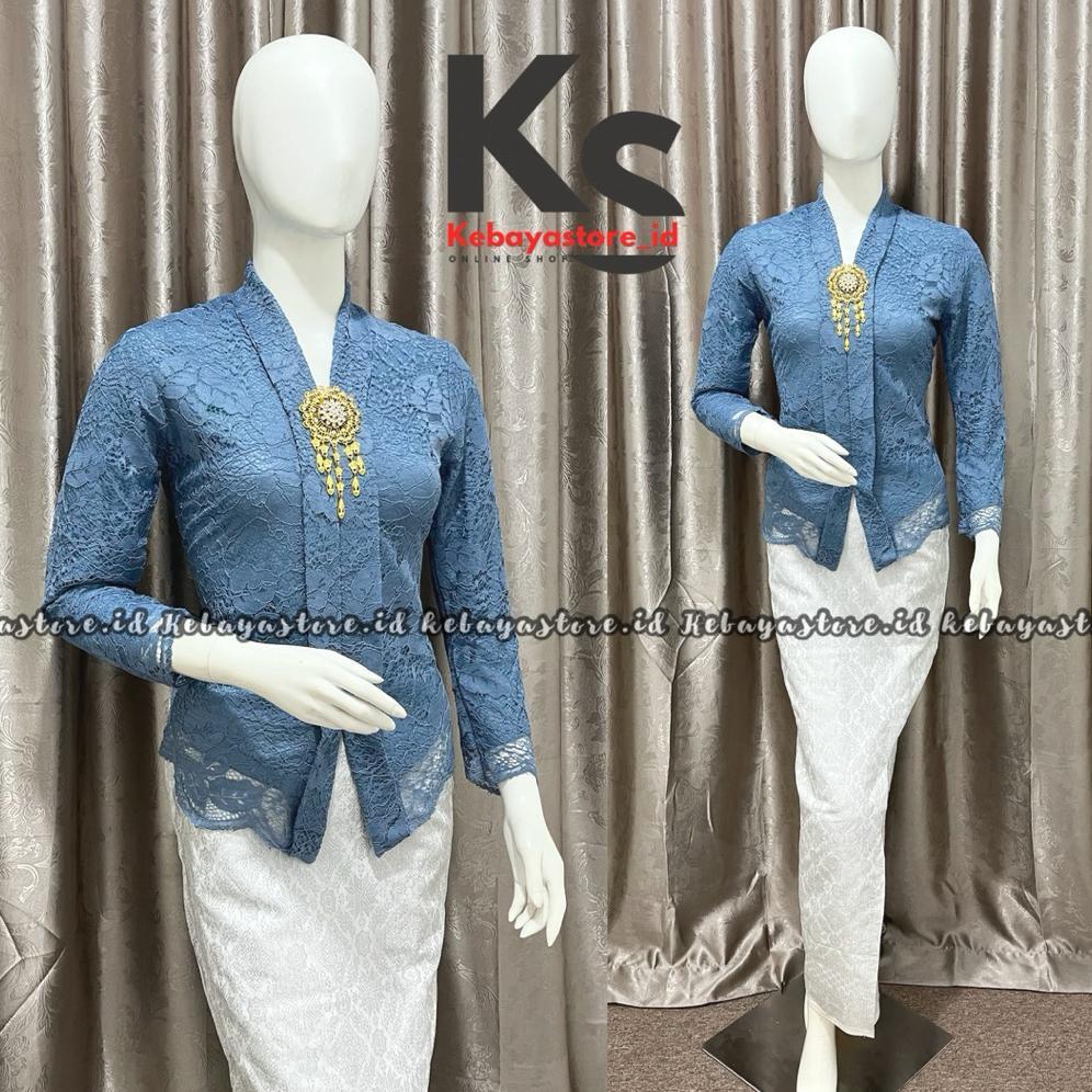 Premium (Free Bross) Kebaya Brokat Floy Kartini - Kebaya Modern - Kebaya Wisuda - Kebaya Hitam - Keb