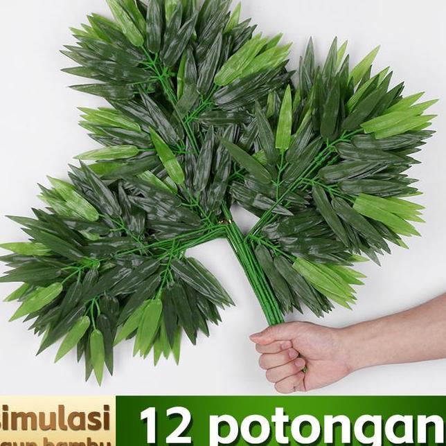 Daun Bambu Sintetis Berkualitas Tinggi Daun Buatan Untuk Maple Beringin Mangga Ginkgo Daun Simulasi 