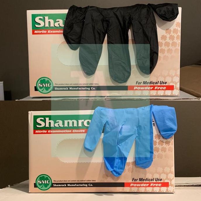 Shamrock Nitrile Gloves Powder Free / Sarung Tangan Nitrile Non Powder