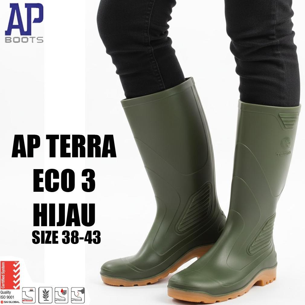Sepatu boots pria wanita Panjang Anti Slip Lentur AP Boots Terra Eco 3 Kuning Hijau Orange Hitam Siz