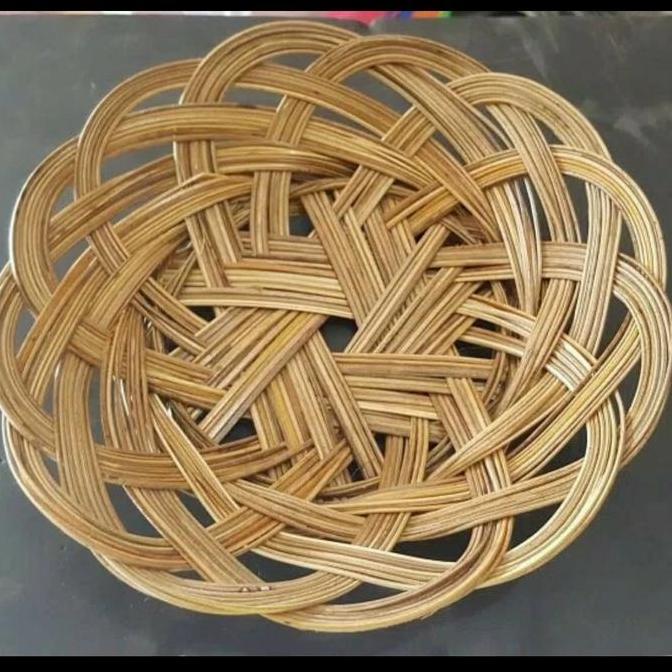 Piring lidi anyam / Rotan / anyaman isi 12pcs ( 1 lusin ) TP