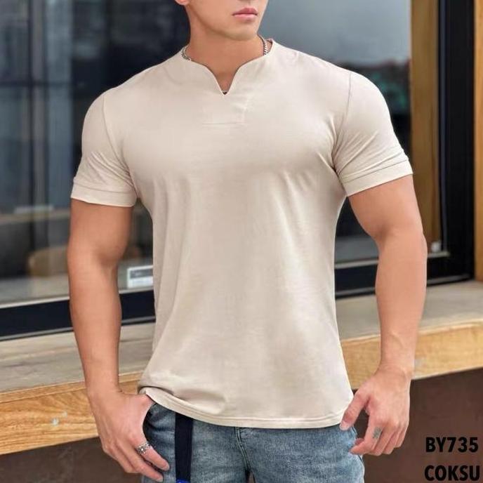 Kaos Fashion Kerah Oppa Korea Keren Bagus Pria Cowok Polo Distro Katun Pendek Baju
