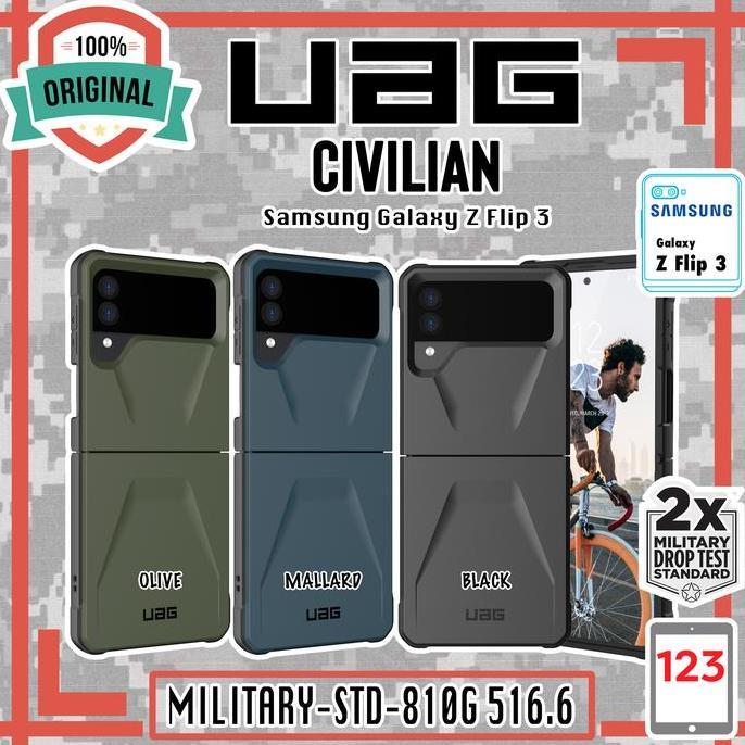 TERMURAH - Case Samsung Galaxy Z Flip 3 Flip3 UAG Civilian Original Casing