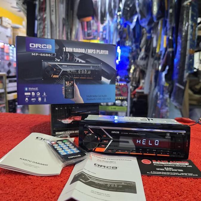 Head Unit Single Din ORCA MP-6686 Bluetooth USB Aux Radio