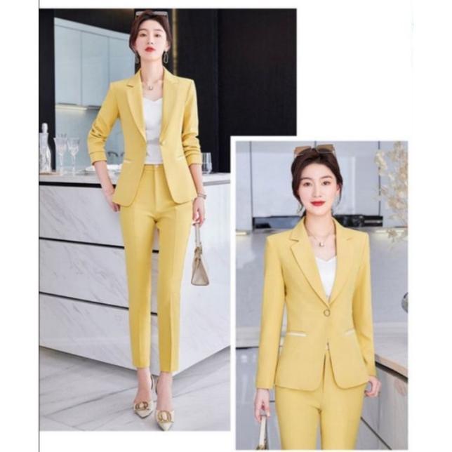 Best Seller Setelan Jas Blazer Wanita Motif List Kantoran/Setelan Blazer Wanita