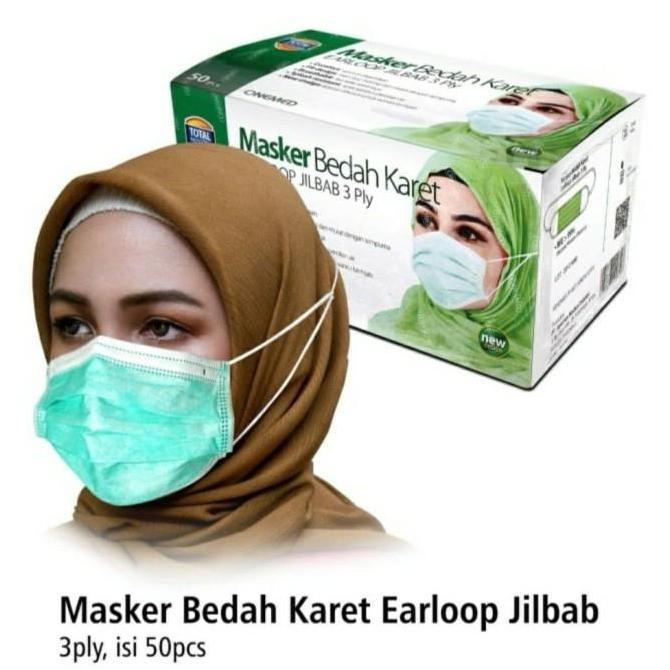 Masker Bedah Karet Hijab Onemed/Masker Medis Hijab Onemed