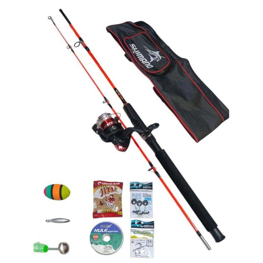 Paket Pancing Laut Fiber Solid  Max Drag 20Kg (Gagang Full Eva) Reel Spool Besi