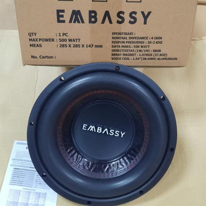 Subwoofer Embassy 10 Inch Double Coil es-1044