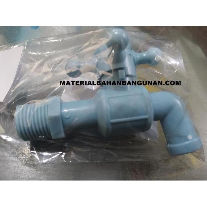 Ready Keran Saluran Air Kamar Mandi 1/2 Inch Plastik Baling Baling PVC Biru