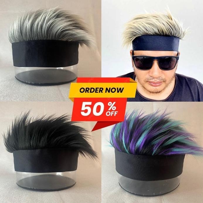 NEW Topi Rambut, Topi Wig, Topi Rambut Palsu, Topi  Rambut Pria Topi Bulu Rambut, Topi Wig, Topi Ram