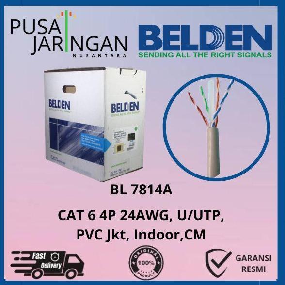 Belden USA 7814A Kabel LAN UTP Cat. 6 Gigabit ORIGINAL 100m, 200m, 305m, 4 PAIR, 23 AWG, Solid, U/UT