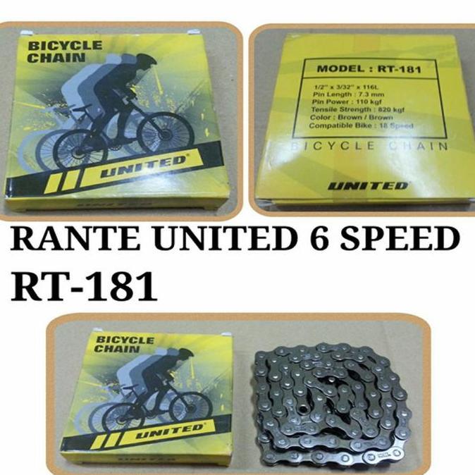 rantai sepeda 6speed 7speed 6 7 speed united RT-181