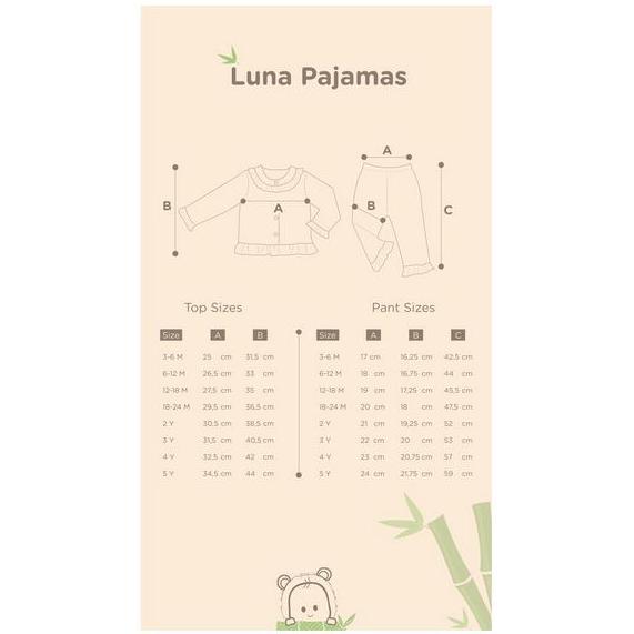 Bamboo and Bub Luna Pajamas - Piyama Baju Tidur Anak Bayi Panjang