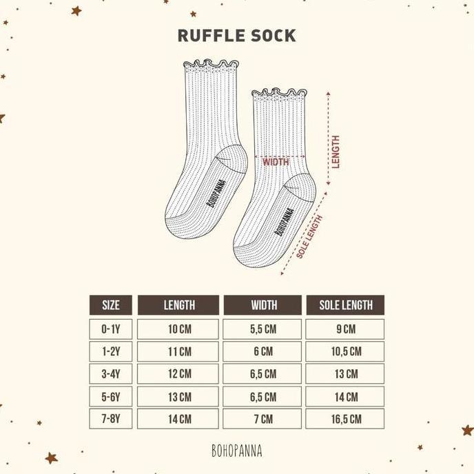 Bohopanna Ruffle Sock - Kaos Kaki Bayi / Kaos Kaki Anak Perempuan