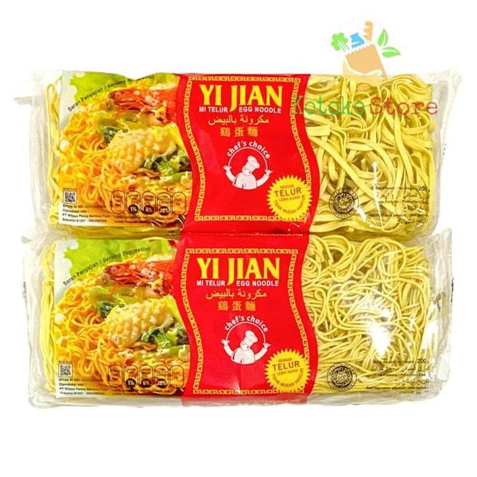 Mie Telur Yi Jian / Egg Noodle Yi Jian / Mie Telur Kecil / Lebar 200gr
