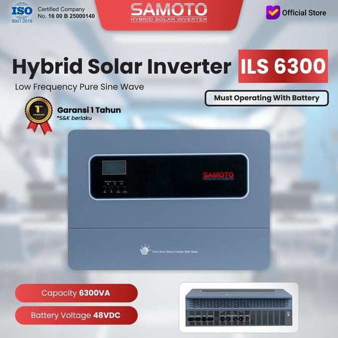 Inverter ILS6300 SAMOTO Hybird Low Frequency Pure Sinewave 48V 6300VA/5000W Hybrid Solar Inverter So