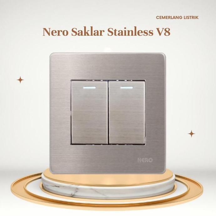 Grosir Nero Saklar Hotel Stainless V81622 - Saklar Seri Hotel Nero Stainless V8