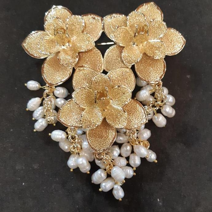 Bros Plat Tiga Bunga bros kebaya bros etnik bros mutiara LS