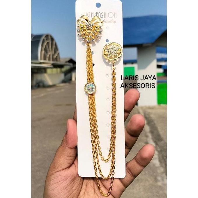 Bros rantai kebaya / bros kebaya janggan / bros jas pin Clips LS