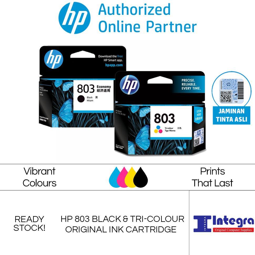 Tinta HP 1 Set 803 (Black & Colour) Original Cartridge Printer HP 2132 1112 2622 Printer