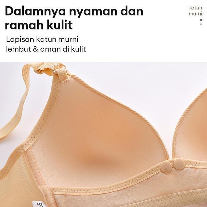 Promo Bra Menyusui Tanpa Jahitan Kait Depan Tanpa Kawat Bahan Katun Bernapas Cocok Untuk Ibu Hamil 5