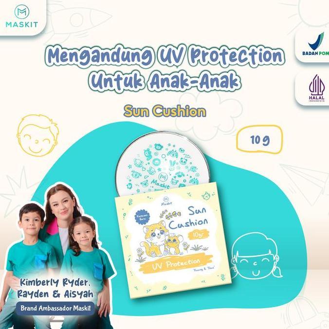 Kids Cushion Sun Protect | Bedak Cushion Anak UV Protection SPF Natural Maskit