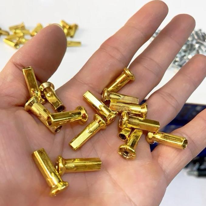 Nipple nepel jari jari ruji warna Gold - Crome ukuran besar 9G x9 universal motor