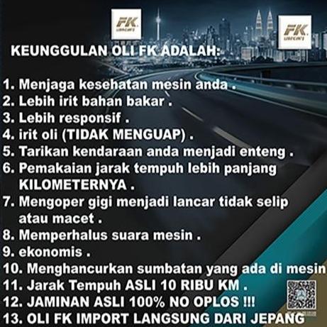 TERLARIS oli, oli fk massimo, oli fk, mobil, diesel, solar, duty cj-4, 5w30, 4 liter gratis ongkir