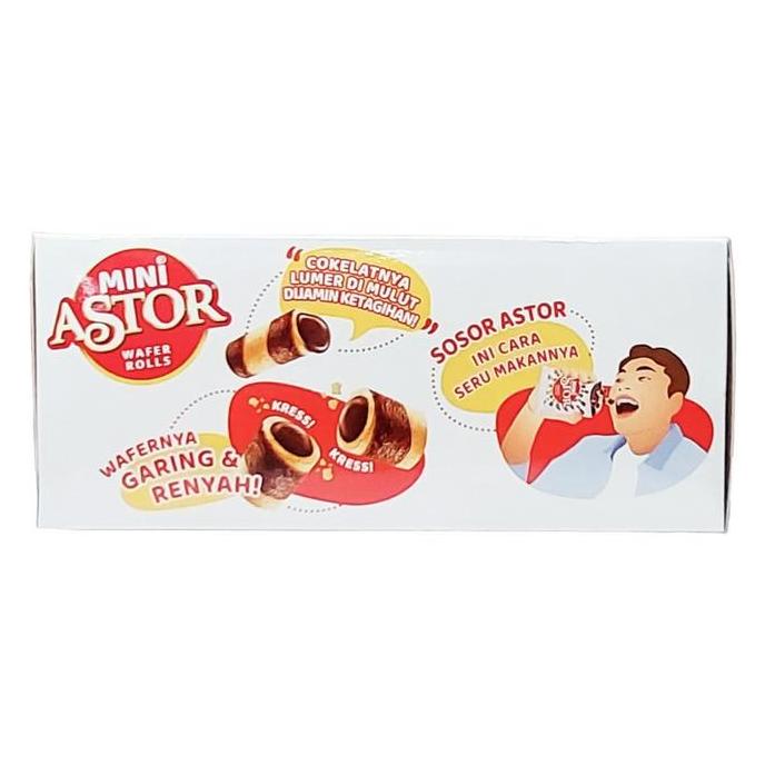Wafer Astor Mini Rolls Coklat Mayora - Beli Banyak = Makin Murah