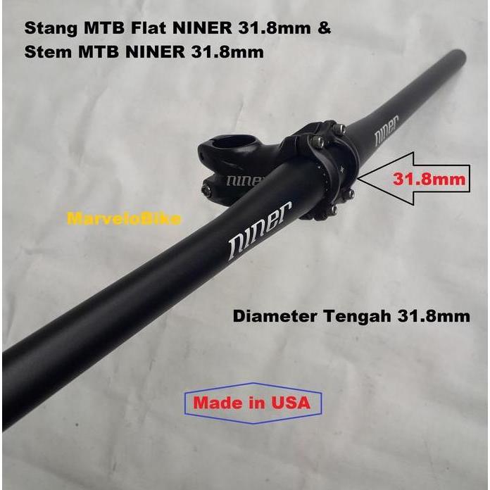 HandleBar Flat Stang Sepeda MTB Flat 31.8mm NINER Stem MTB 31.8mm NINER