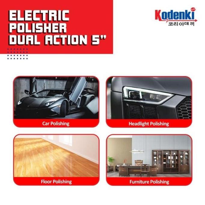 Promo Mesin Poles Mobil 5 Inch Dual Action Kodenki Variable Speed Electric Polisher 5" Dual Action