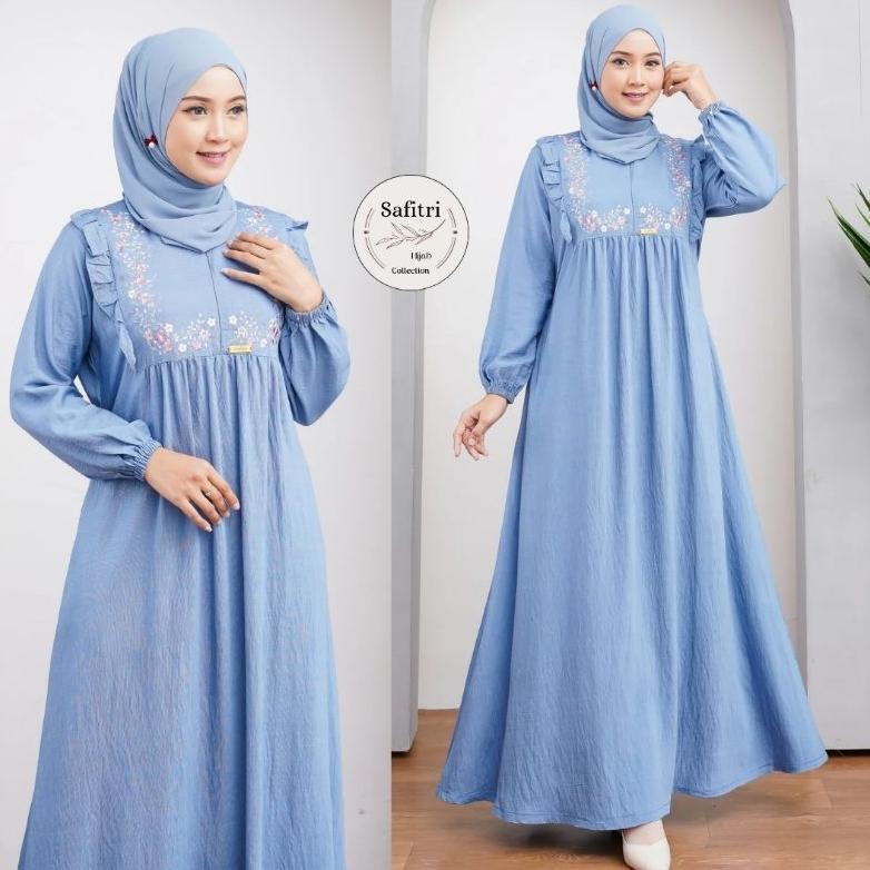 Original Zora Dress 2 Gamis Bahan Polo Linen Bahan Adem Menyerap Keringat Busui Bumil Friendly Serag