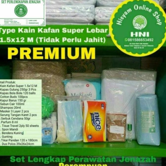 Set Lengkap Perawatan Jenazah |Kain Kafan Premium| Perempuan