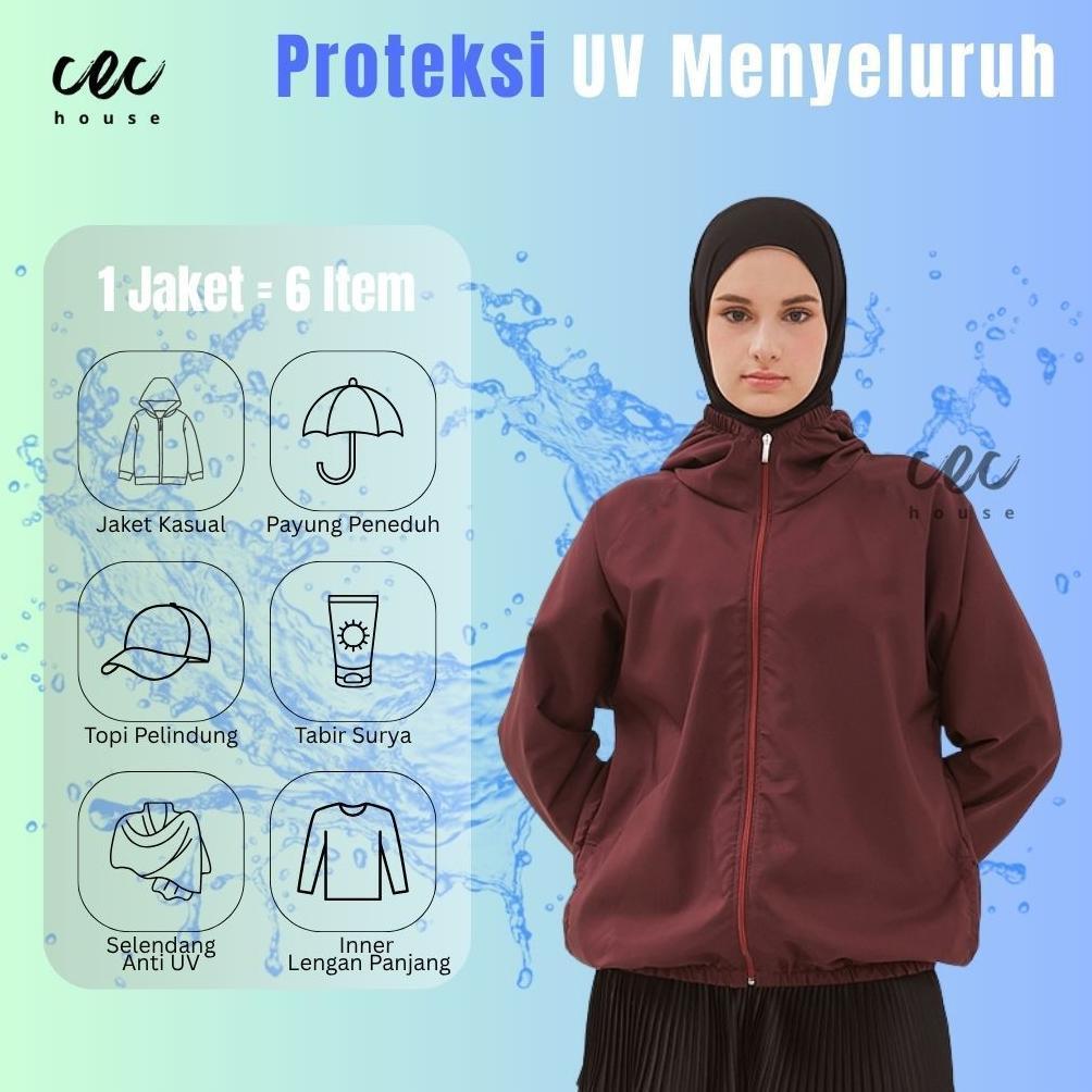 TERLARIS JAKET OLAHRAGA PARASUT POLOS PRIA/WANITA MIRIP UNIQLO, UV PROTECTION, WINDBREAKER, SAUNA SU