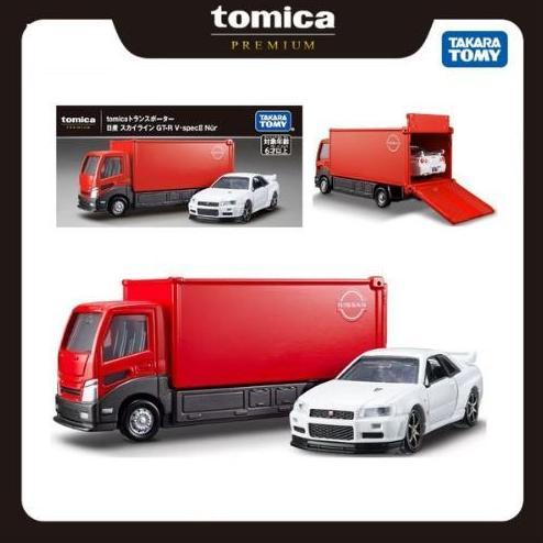 912590 Tomica Premium Transporter Nissan Skyline R34 GTR V Spec Nur Diecast