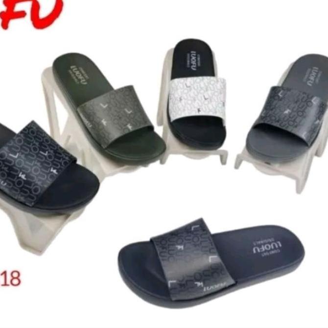 New LUOFU 7172 B218 SANDAL SELOP PRIA/SENDAL KOKOP LAKI LAKI