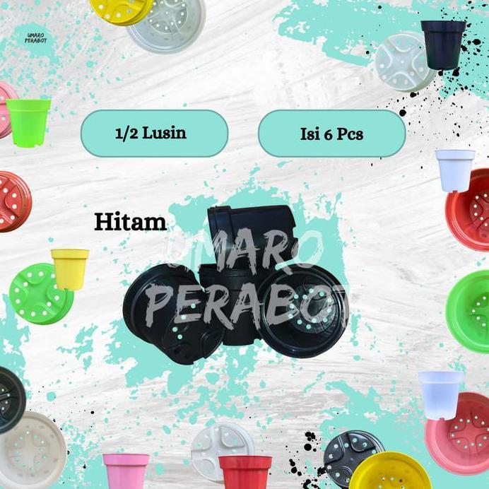 GROSIR 1/2 Lusin Pot Polos Ukuran 25 / Pot Tinggi / Pot Srondol / Pot Tanaman / Pot Bunga / Pot Plas