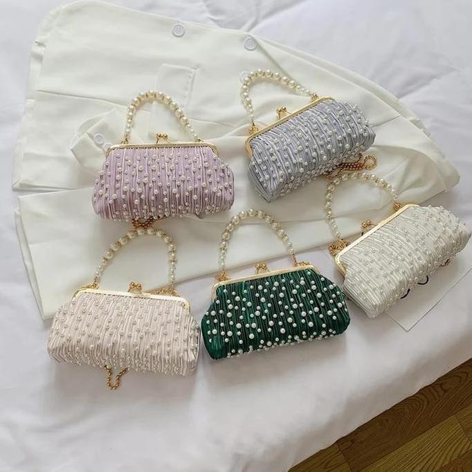 Sale Tas Selempang Mutiara Pesta Wanita Cantik Import 2022 Model Kerang