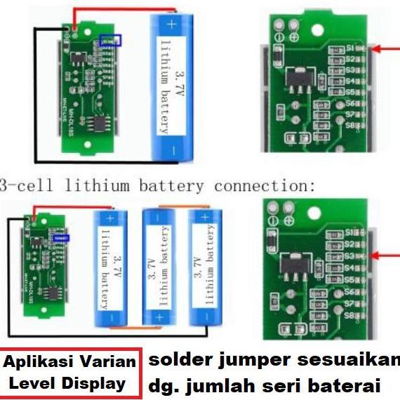 Bijuli- Battery Charger Level Indicator Aki+Voltmeter /Indikator Baterai 18650