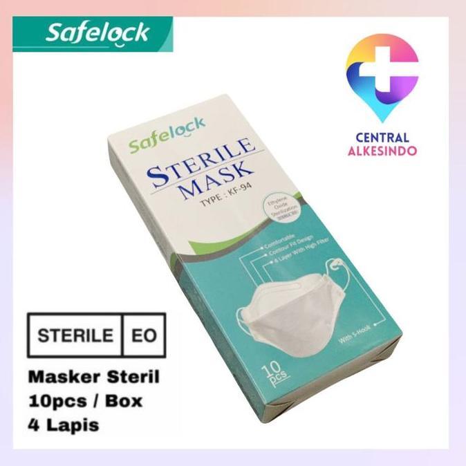 Surgical Mask 4 Ply Steril Kf94 Kf-94 Safelock Central Alkesindo