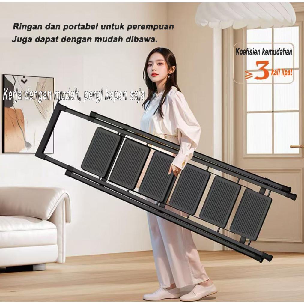 Tangga berlapis bubuk premium Kaki karet elastis Tangga lipat aluminium tangga lipat aluminium tangg