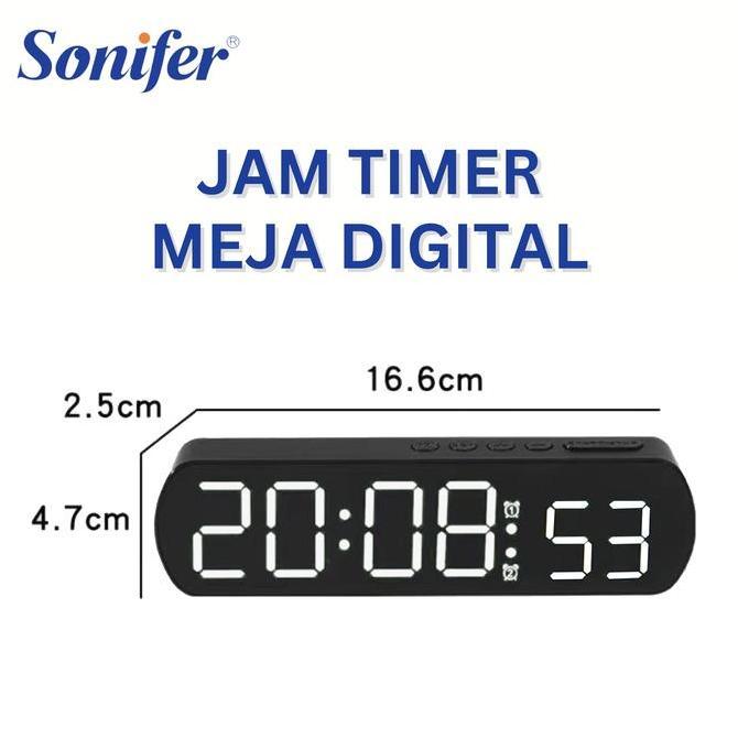 Sonifer Jam Timer Digital Jam Meja Alarm Timer Dapur Timer Mundur Countdown Timer Maju Stopwatch SMS