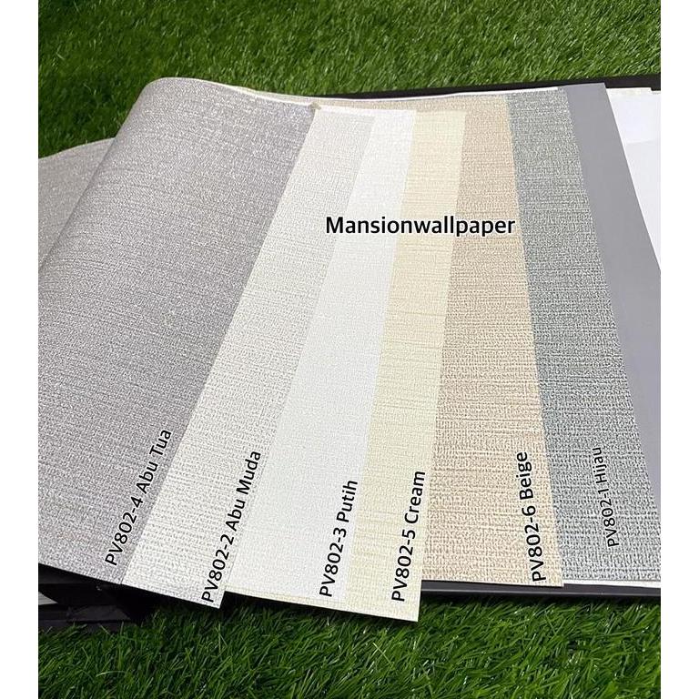 Wallpaper Dinding Murah Polos Warna Pastel Soft Putih Pink Coklat Abu