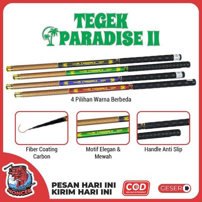 Procedere- Paradise Joran Tegek Pancing Paradise Ii Bahan Fiber Solid Coating I Carbon Kuat Dan Acti