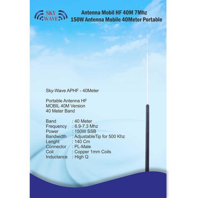 Antena Mobil HF 40m 7 Mhz 150W Antenna Mobile 40 Meter Portable