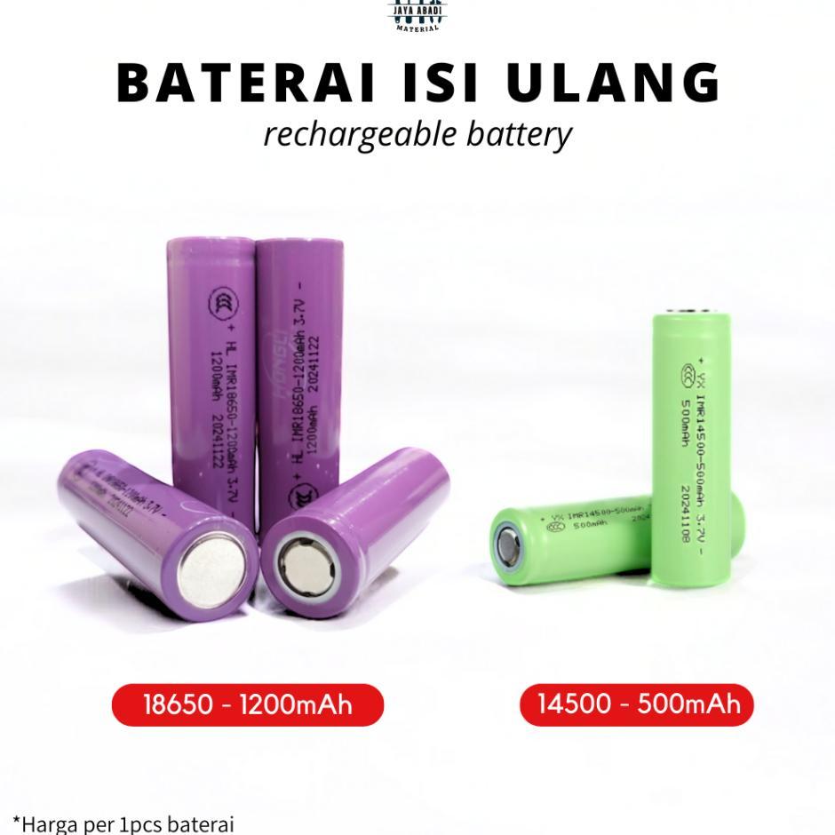[Jam] Baterai Isi Ulang Lithium Charger Hongli 14500 500Mah 18650 1200Mah 3,7V  Rechargeable Battery