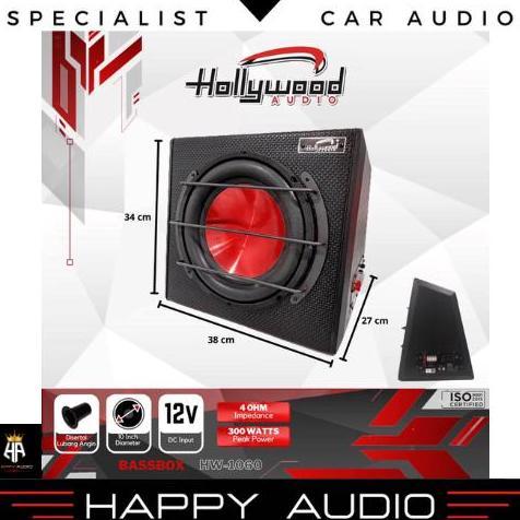 Subwoofer Bassbox Aktif 10 Inch Hollywood HW-1060 Speaker Audio Mobil 100% ORIGINAL Termurah