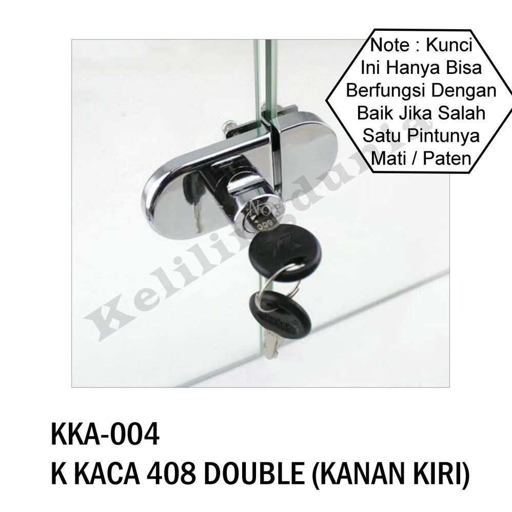 Kunci Etalase Kaca Kabinet Cabinet Lemari Jepitan Pegangan Kaca Double Kanan Kiri ( Salah Satu Harus