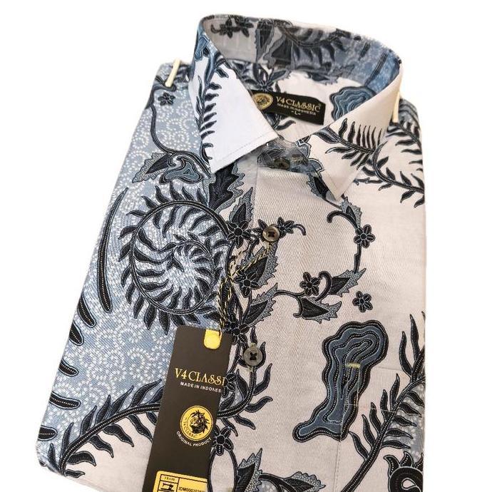 Batik, V4 Classic - Kemeja Batik Pria Lengan Pendek - M L Xl - Br 243